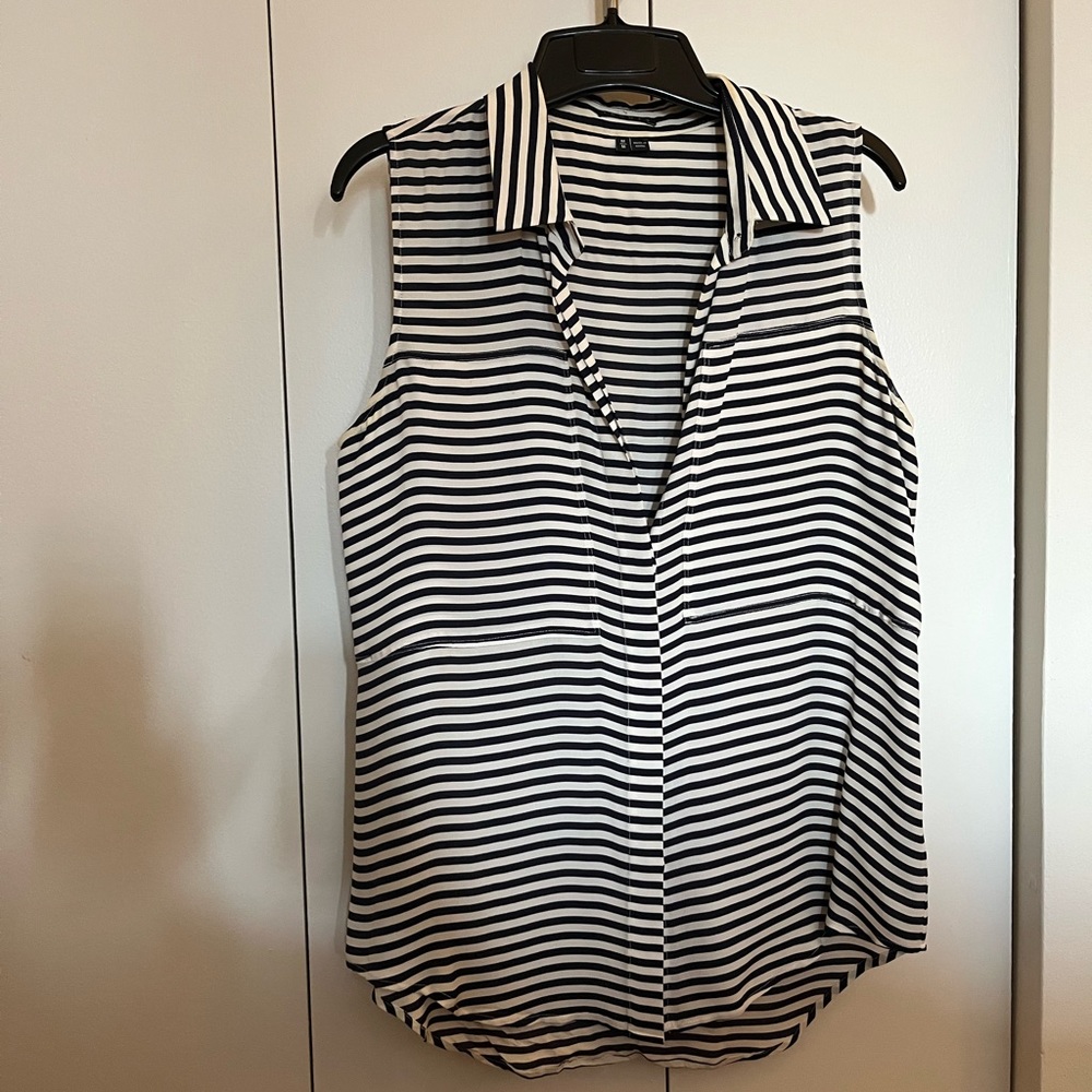 Theory Silk Stripes Blouse